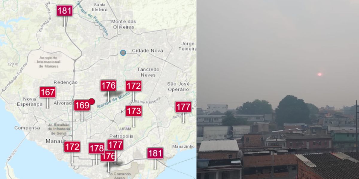 Manaus sufoca pelo oitavo dia consecutivo com ar 'pouco saudável' neste domingo