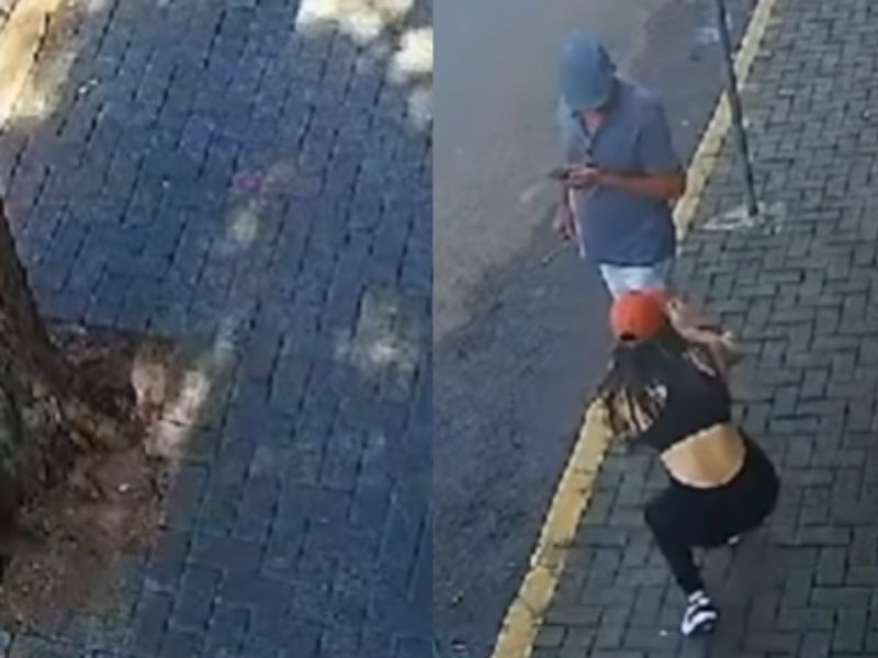 Veja momento que jovem é atacada com ácido no rosto
