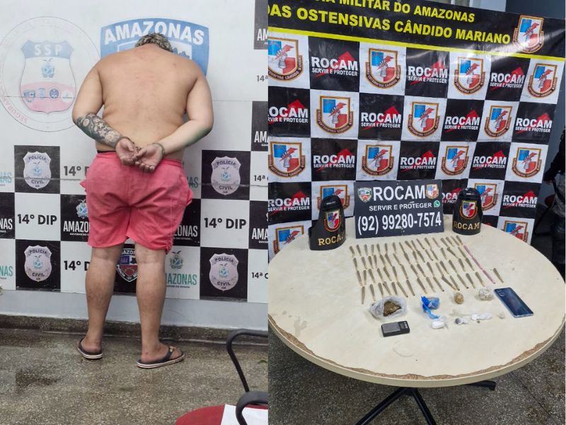 'Malvadão' é preso vendendo drogas no bairro Jorge Teixeira